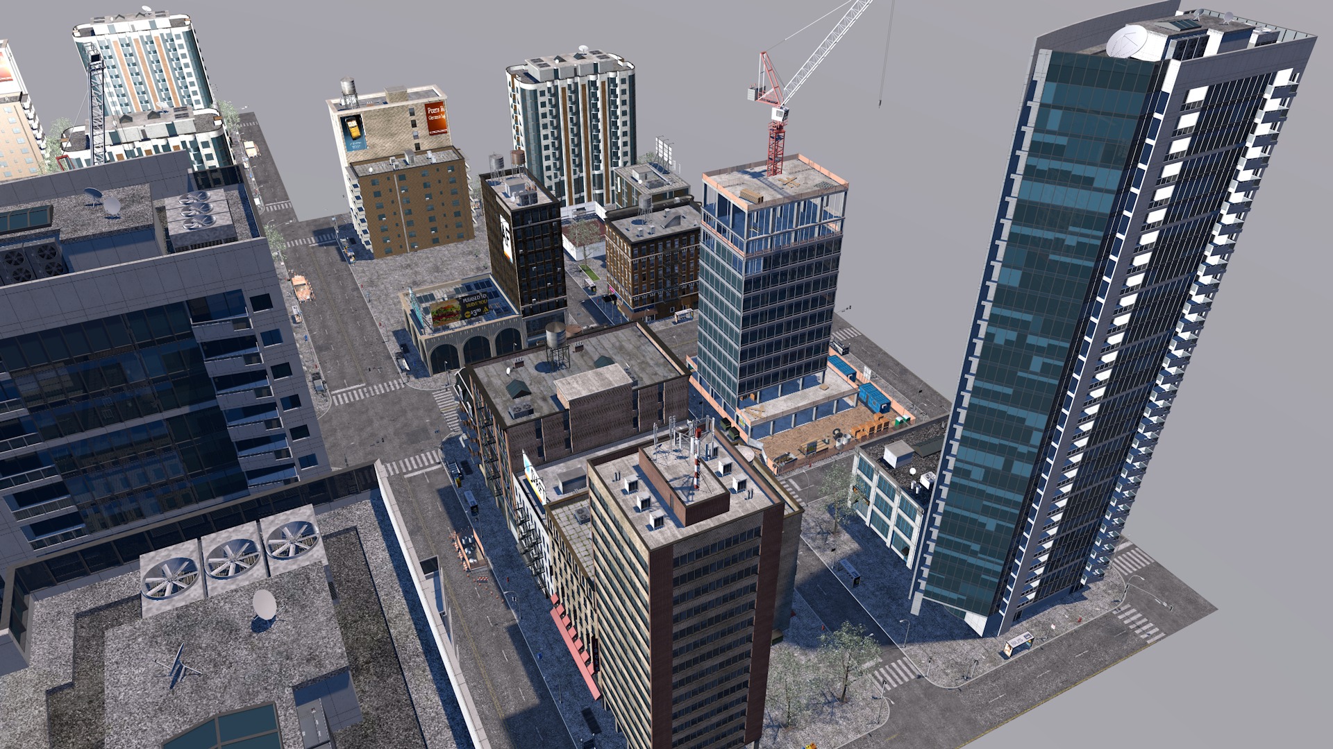 Buildings City building industrial park commercial housing 3D model_3