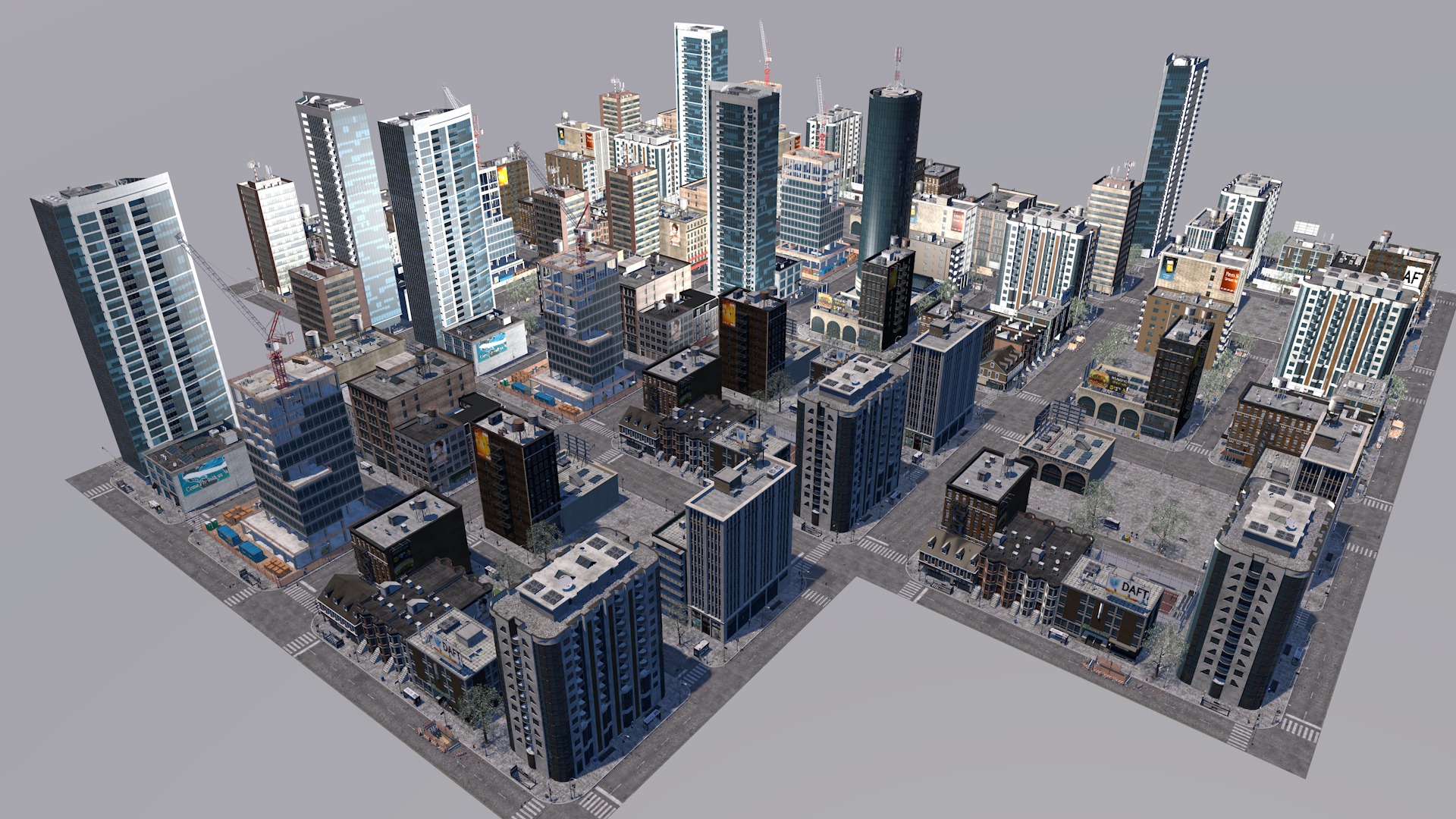Buildings City building industrial park commercial housing 3D model_13