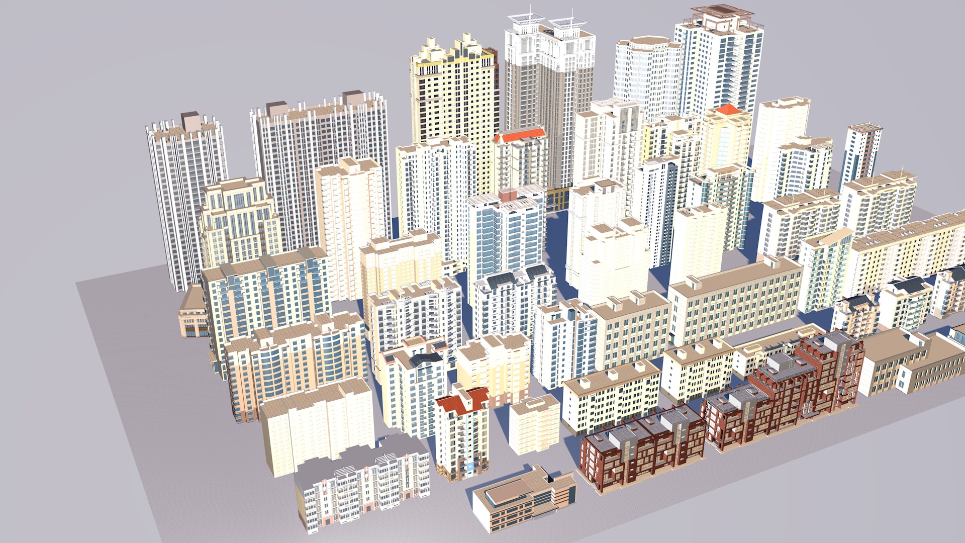 Buildings City building industrial park commercial housing 3D model_11