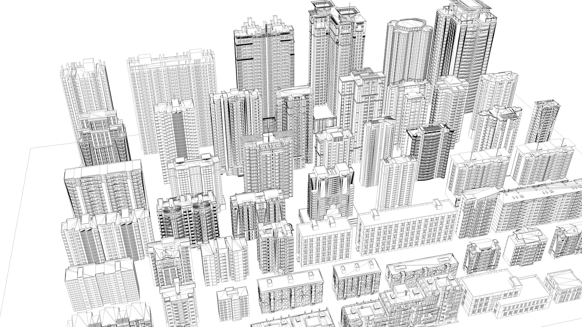 Buildings City building industrial park commercial housing 3D model_5