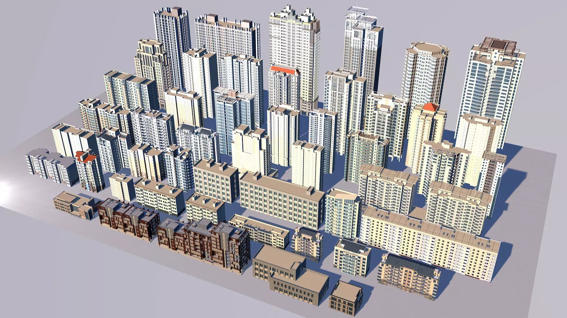 Buildings City building industrial park commercial housing 3D model_0