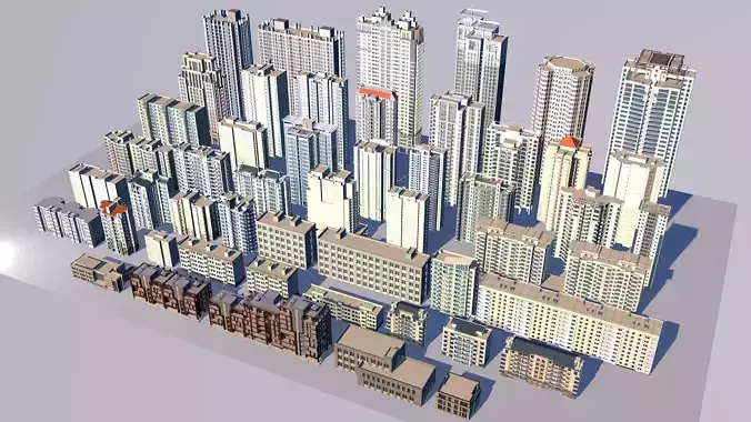 Buildings City building industrial park commercial housing 3D model