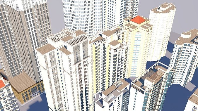 Buildings City building industrial park commercial housing 3D model 3