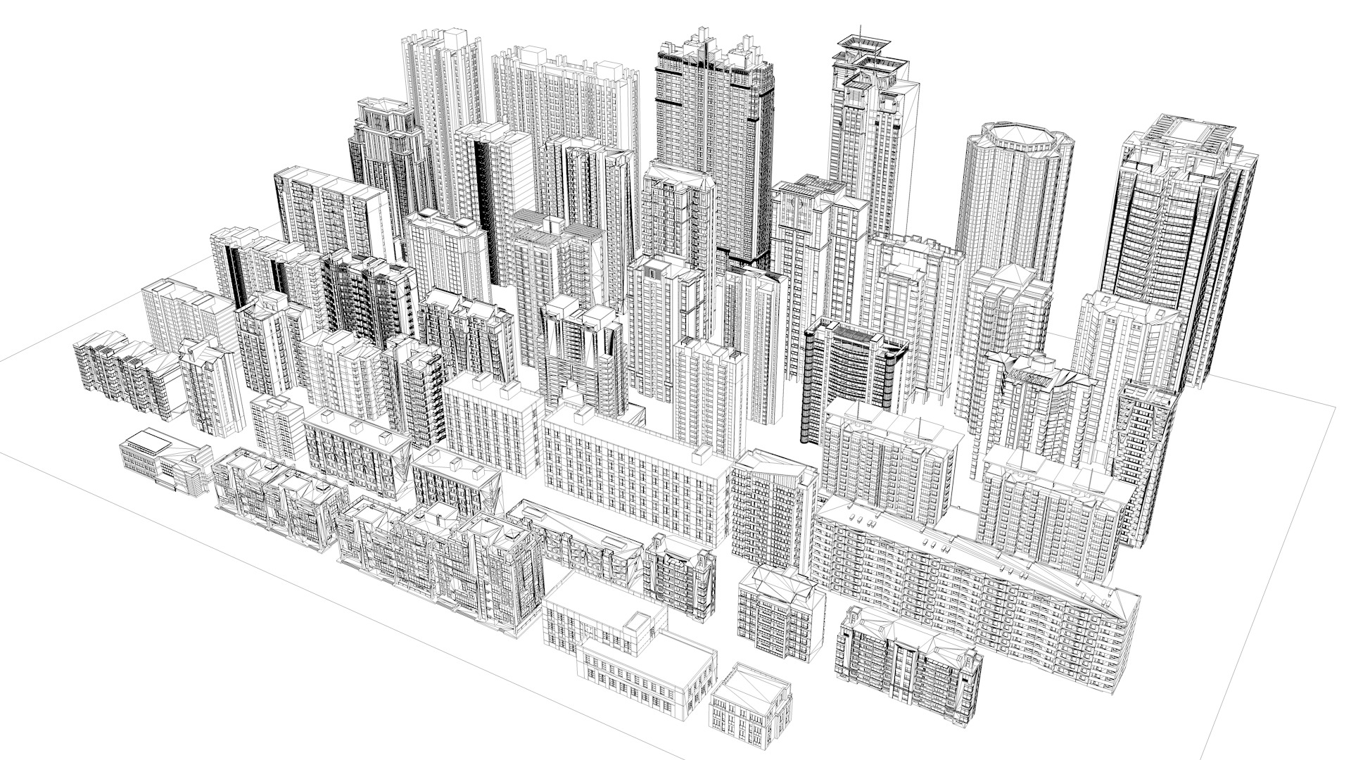 Buildings City building industrial park commercial housing 3D model_4