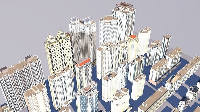 Buildings City building industrial park commercial housing 3D model 2