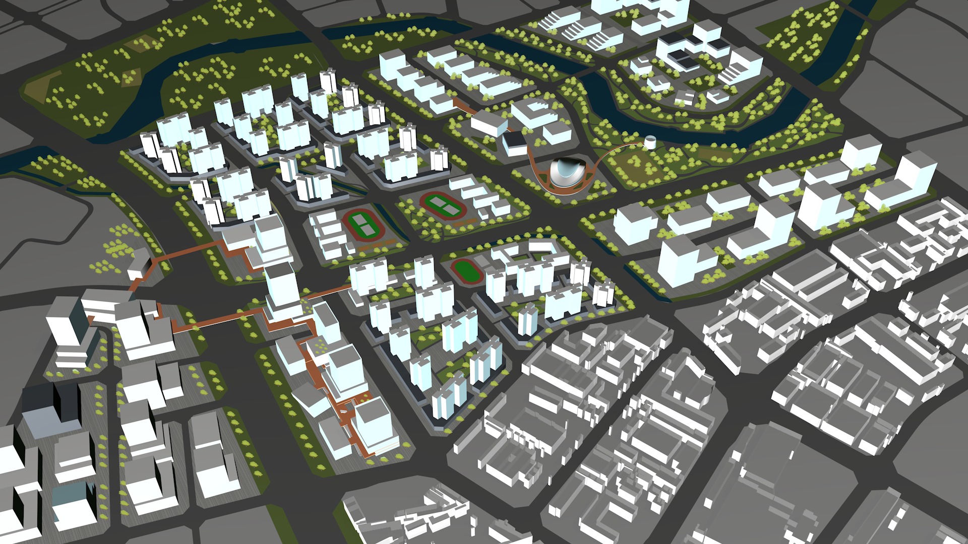 Buildings City building industrial park commercial housing 3D model_3