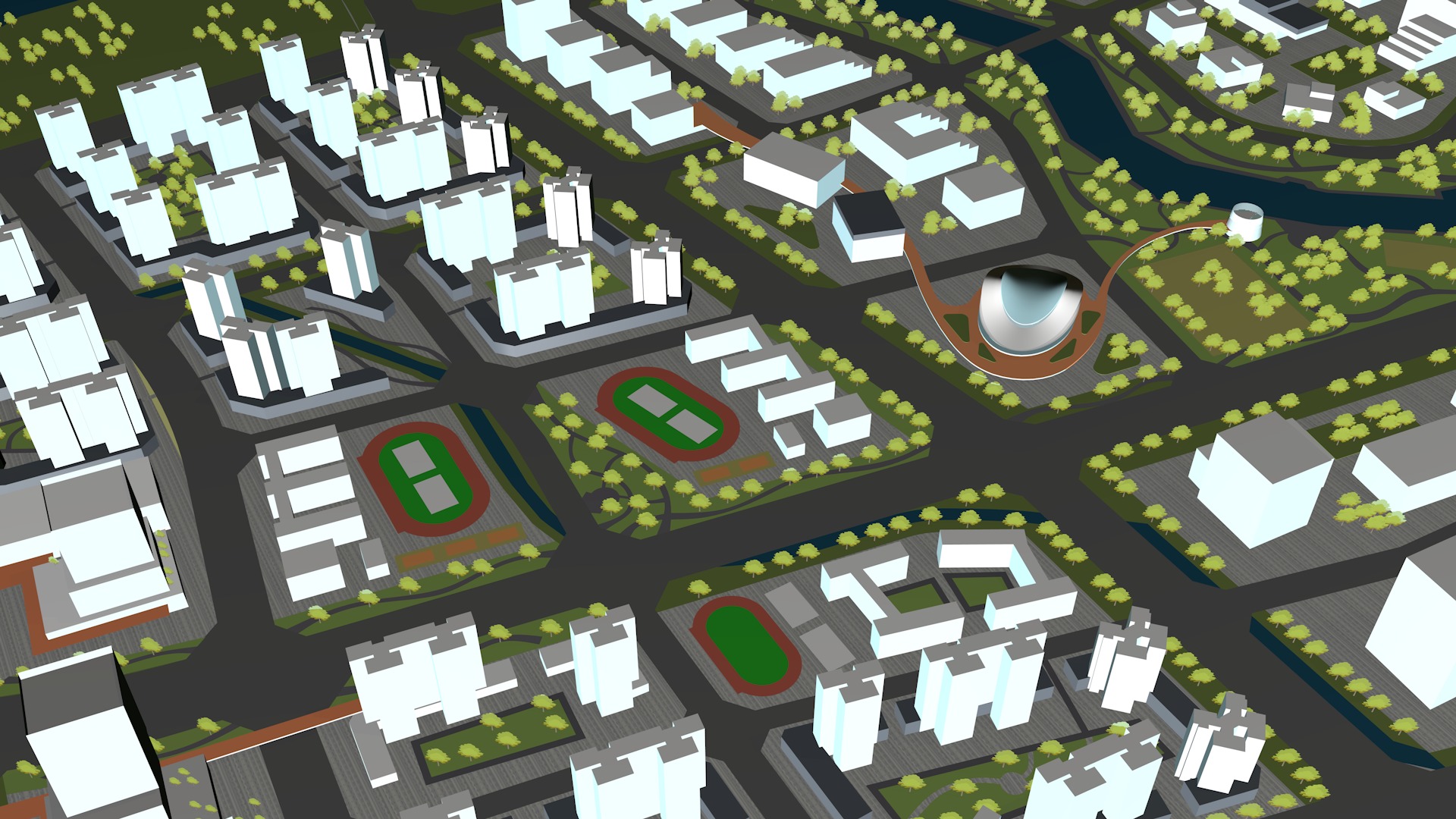 Buildings City building industrial park commercial housing 3D model_4