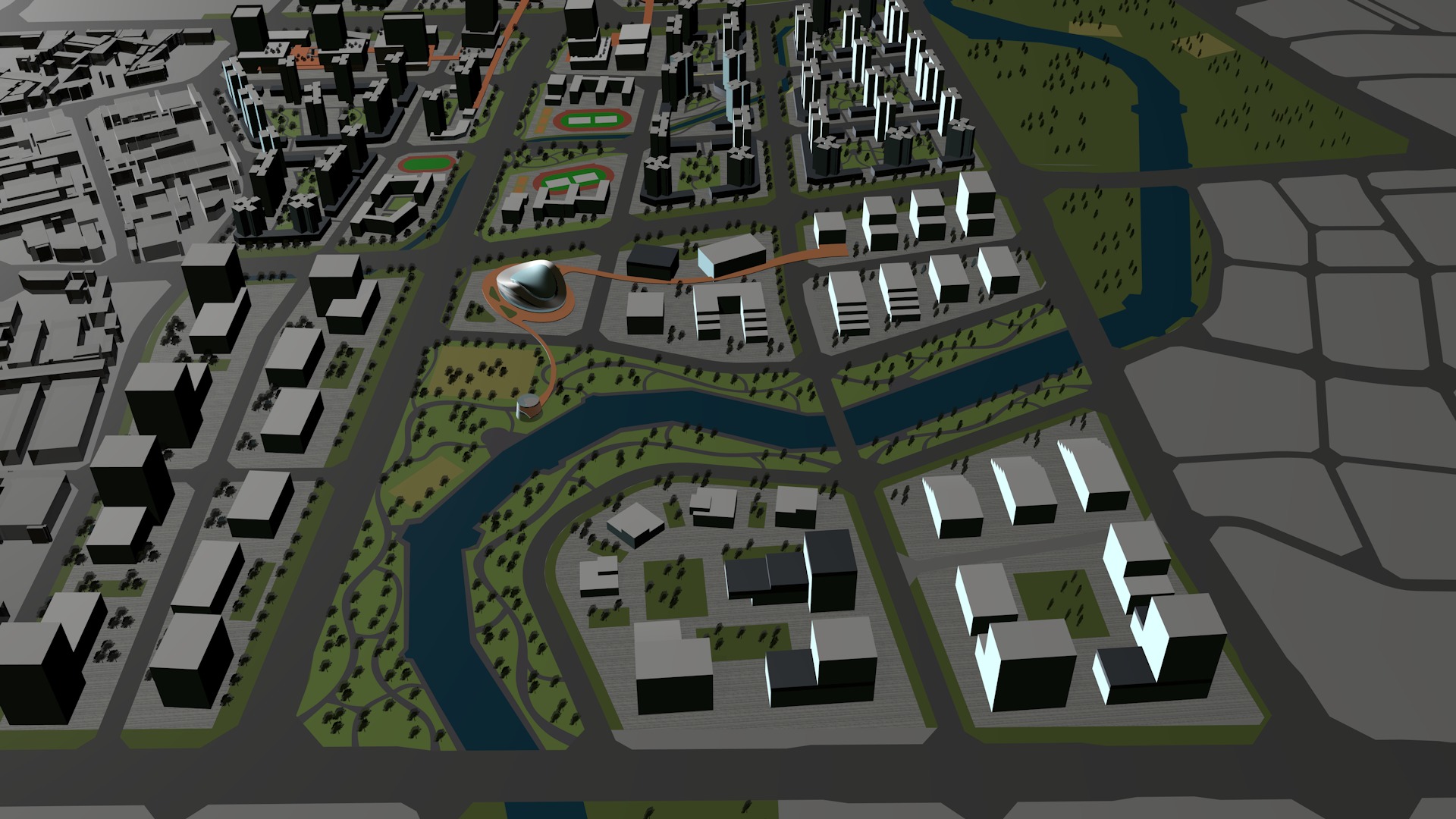 Buildings City building industrial park commercial housing 3D model_1