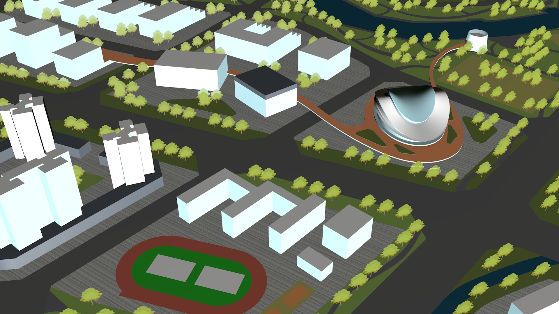 Buildings City building industrial park commercial housing 3D model_5