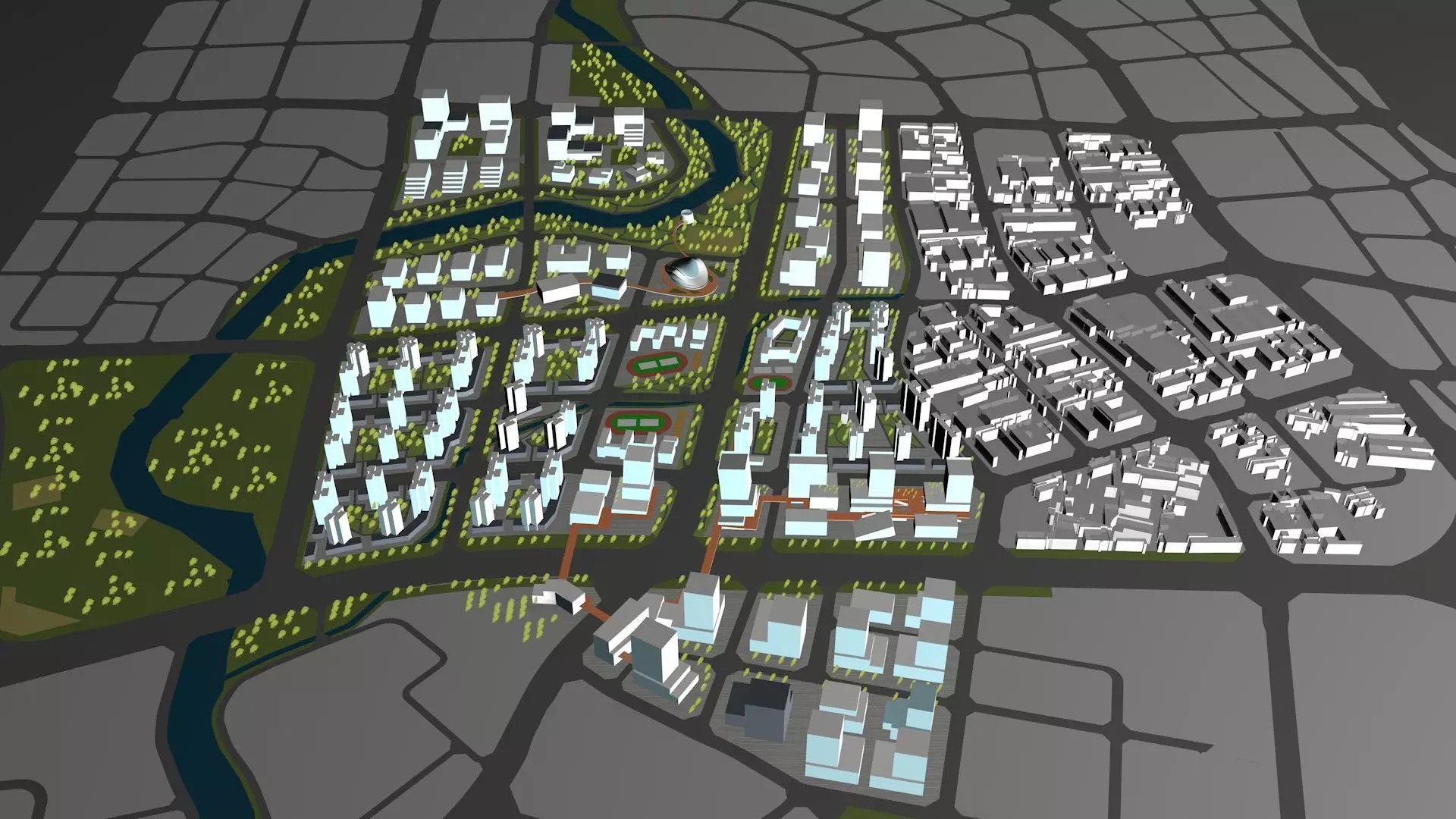 Buildings City building industrial park commercial housing 3D model_0