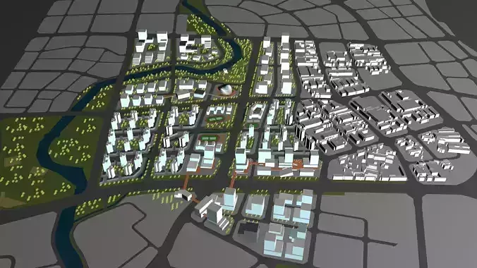 Buildings City building industrial park commercial housing