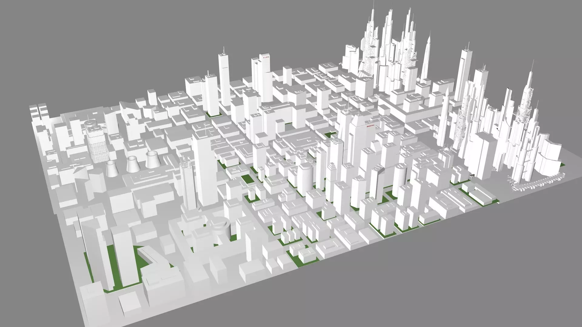 Buildings City building industrial park commercial housing 3D model_0