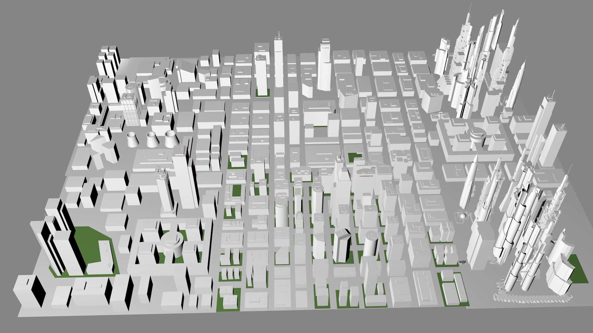 Buildings City building industrial park commercial housing 3D model_4