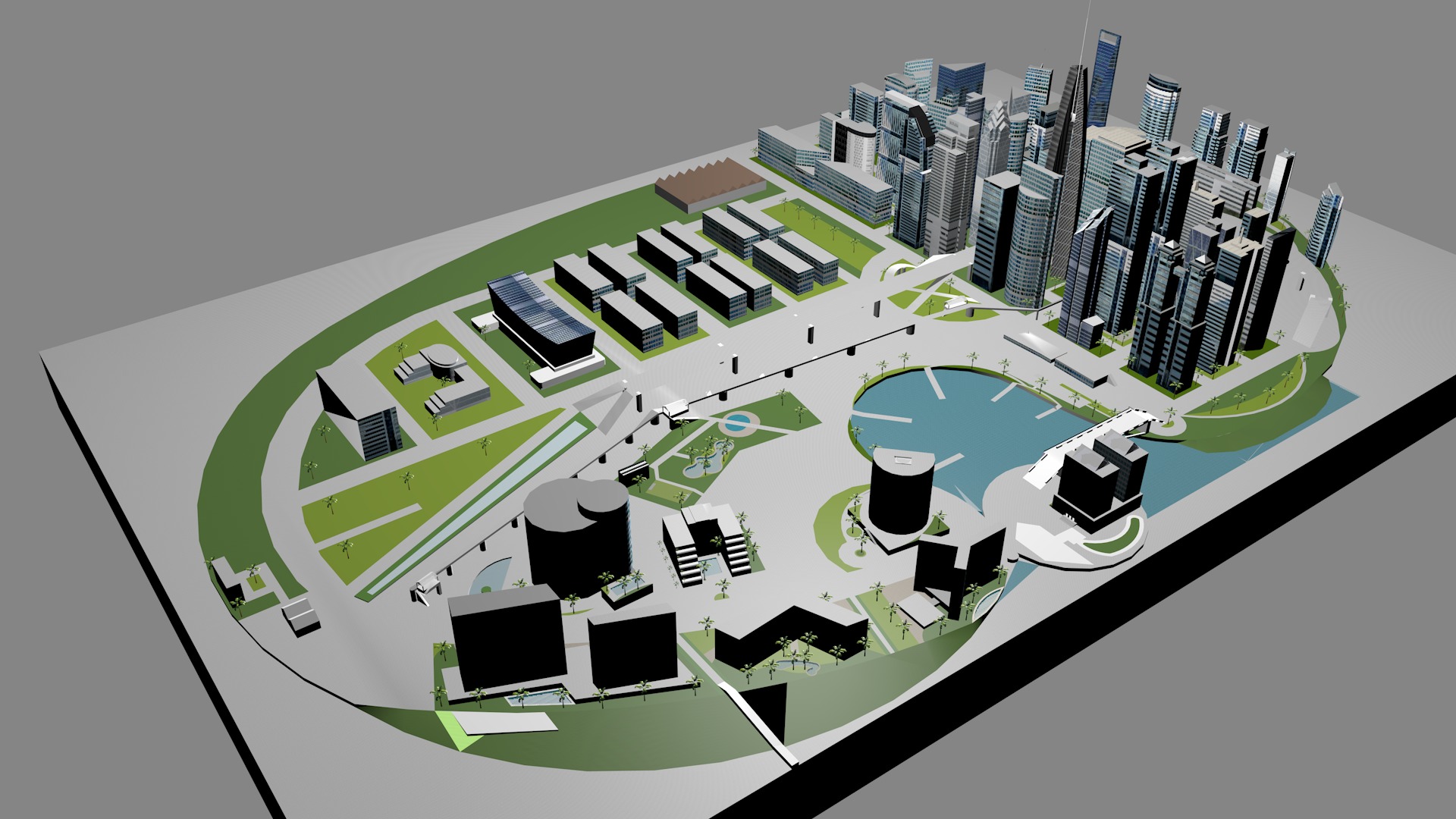 Buildings City building industrial park commercial housing 3D model_10
