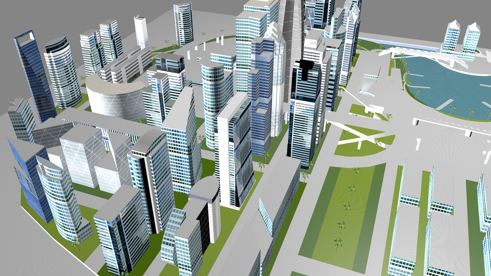 Buildings City building industrial park commercial housing 3D model_2