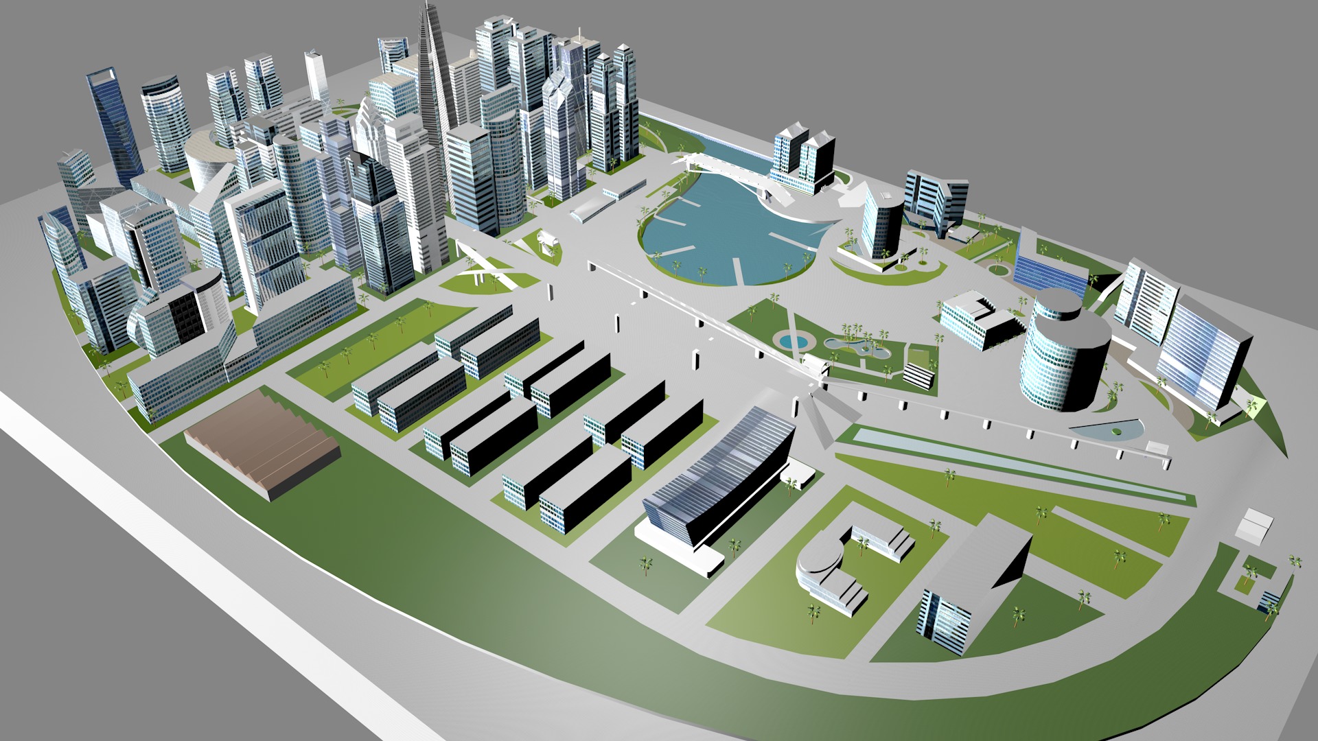 Buildings City building industrial park commercial housing 3D model_8