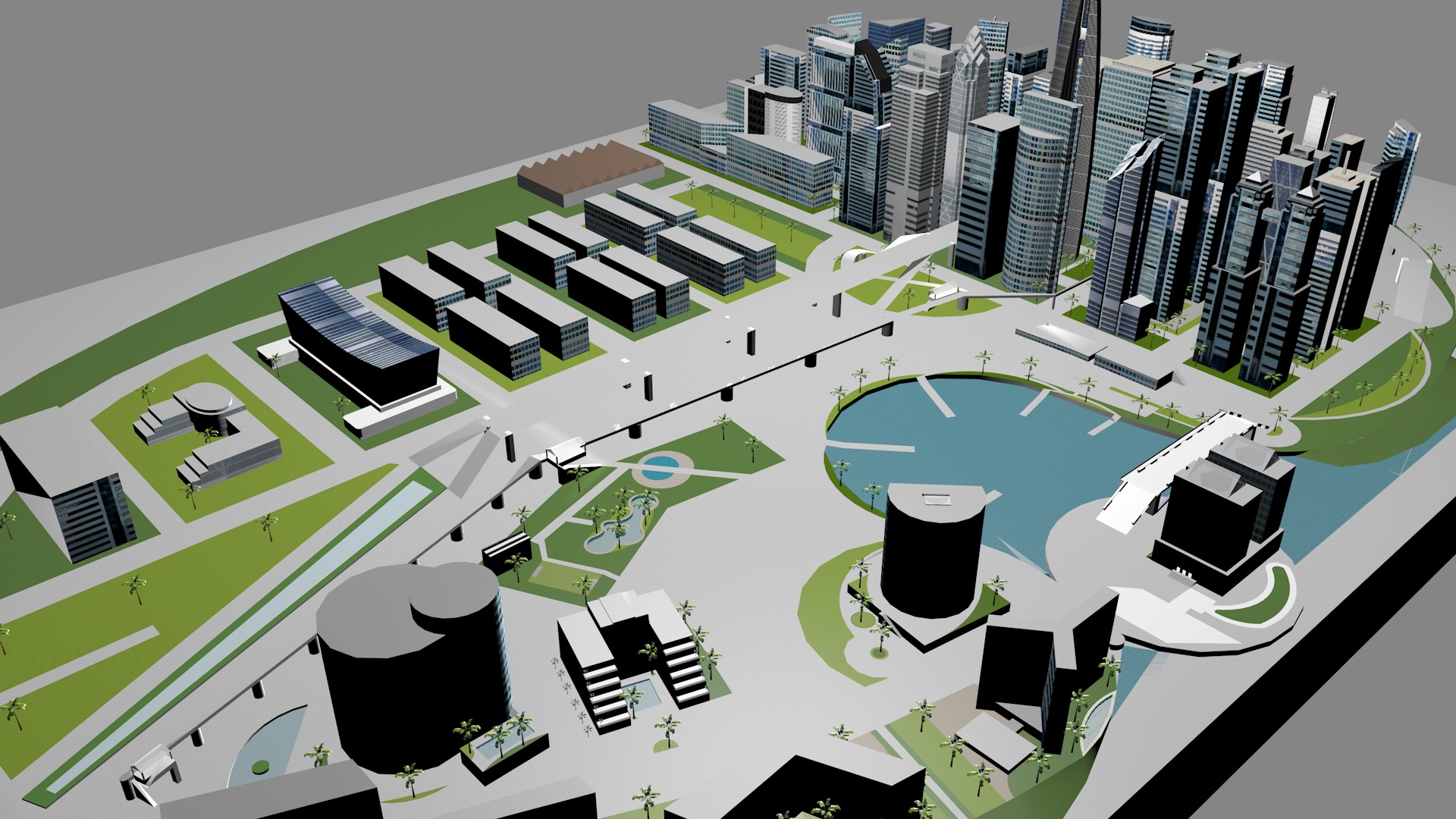 Buildings City building industrial park commercial housing 3D model_11