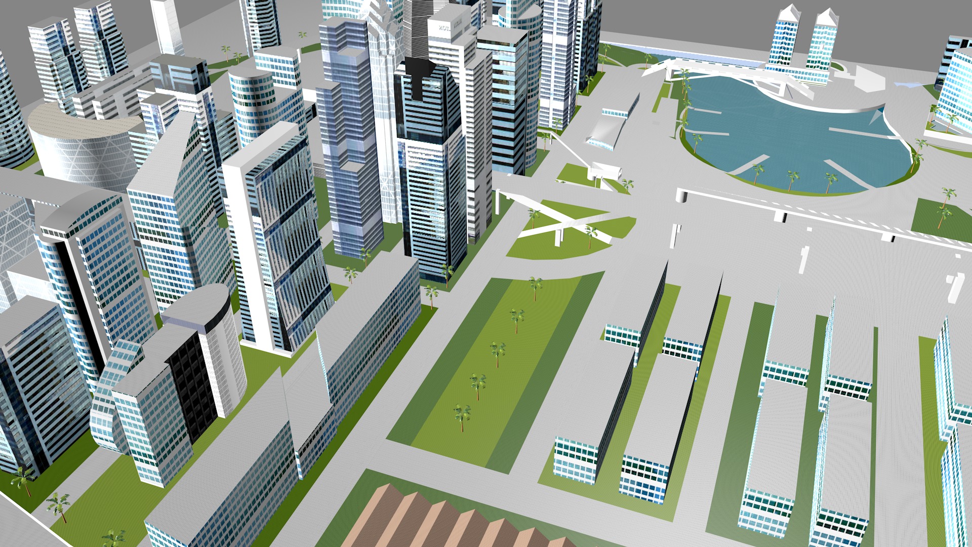 Buildings City building industrial park commercial housing 3D model_1