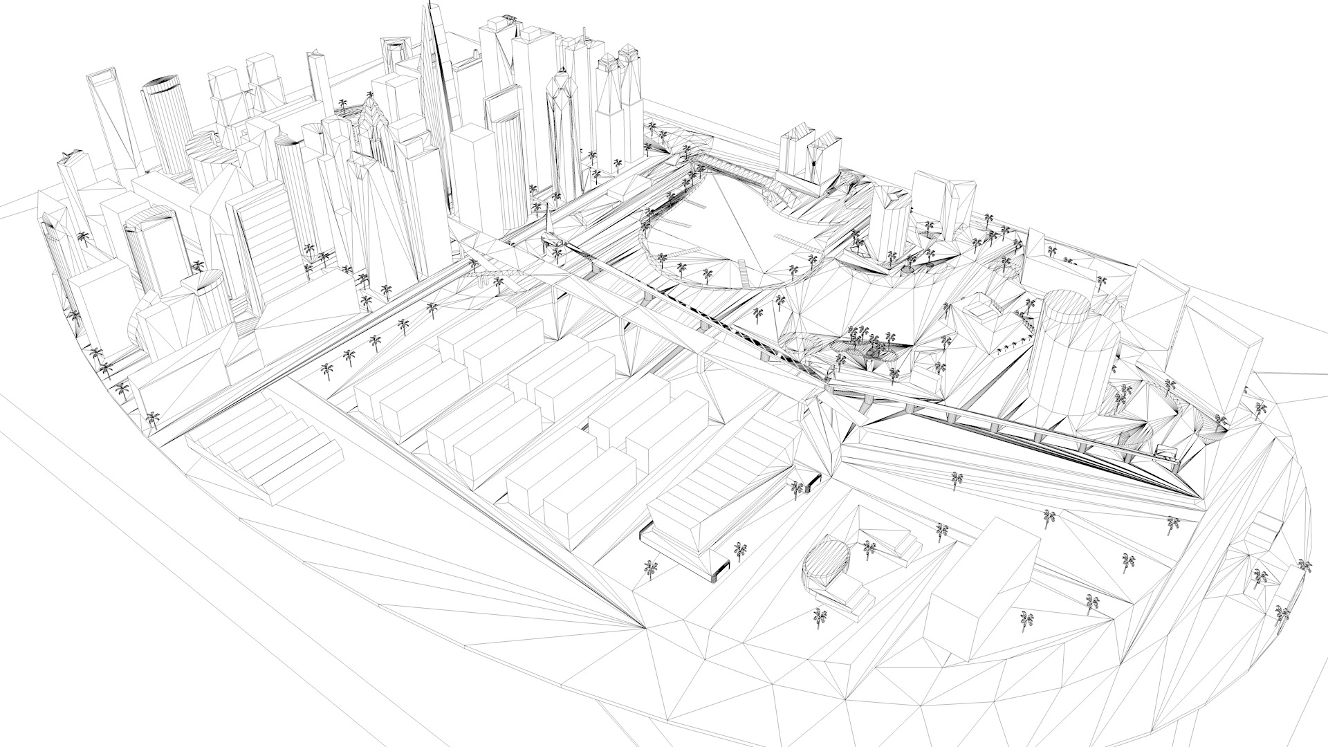 Buildings City building industrial park commercial housing 3D model_9