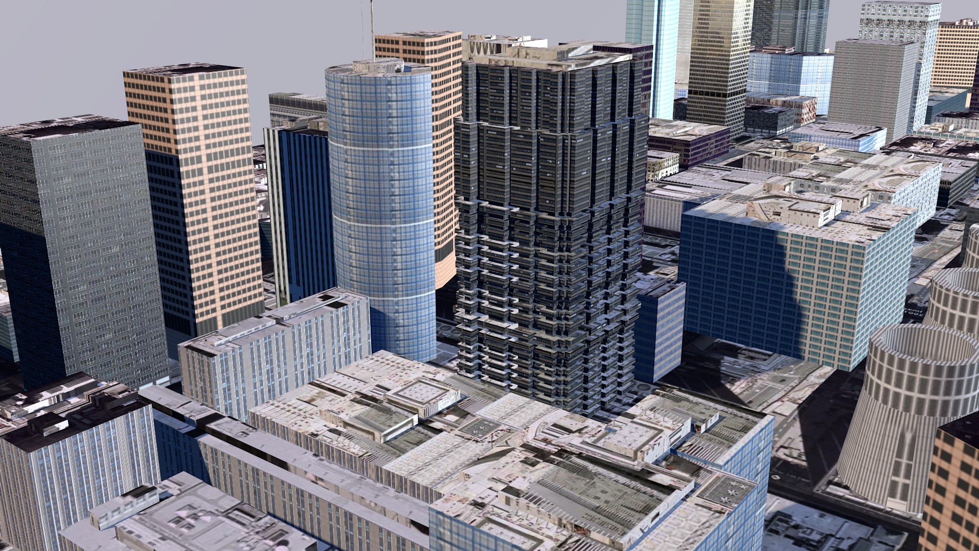 Modern urban high-rise buildings building ancillary buildings 3D model_16