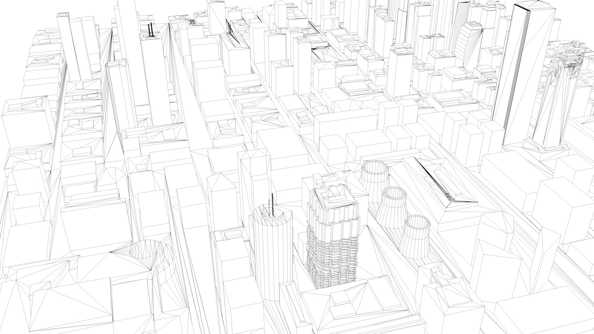 Modern urban high-rise buildings building ancillary buildings 3D model_10