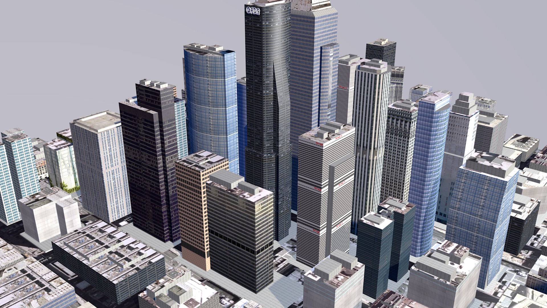 Modern urban high-rise buildings building ancillary buildings 3D model_7