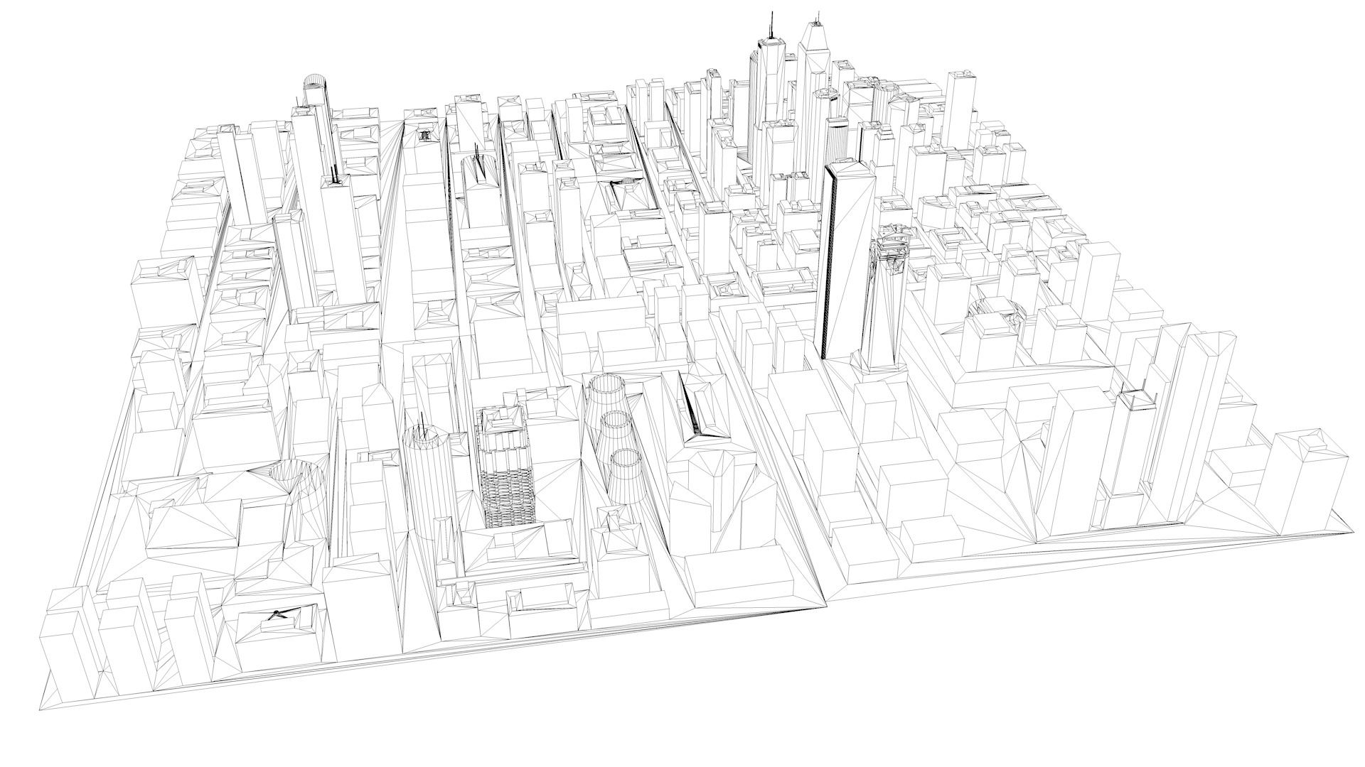 Modern urban high-rise buildings building ancillary buildings 3D model_12