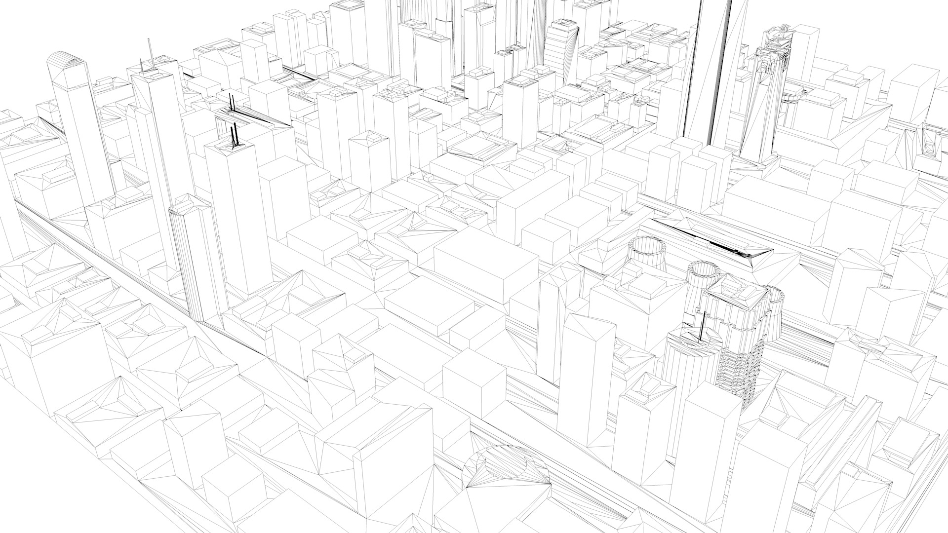 Modern urban high-rise buildings building ancillary buildings 3D model_9