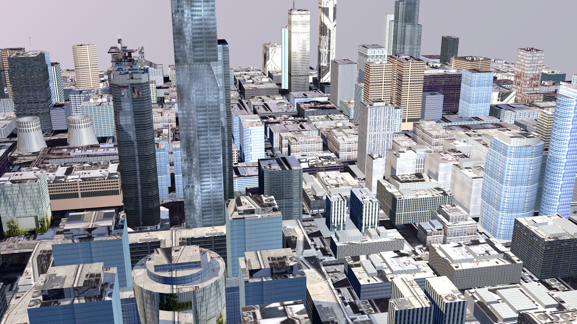 Modern urban high-rise buildings building ancillary buildings 3D model_4