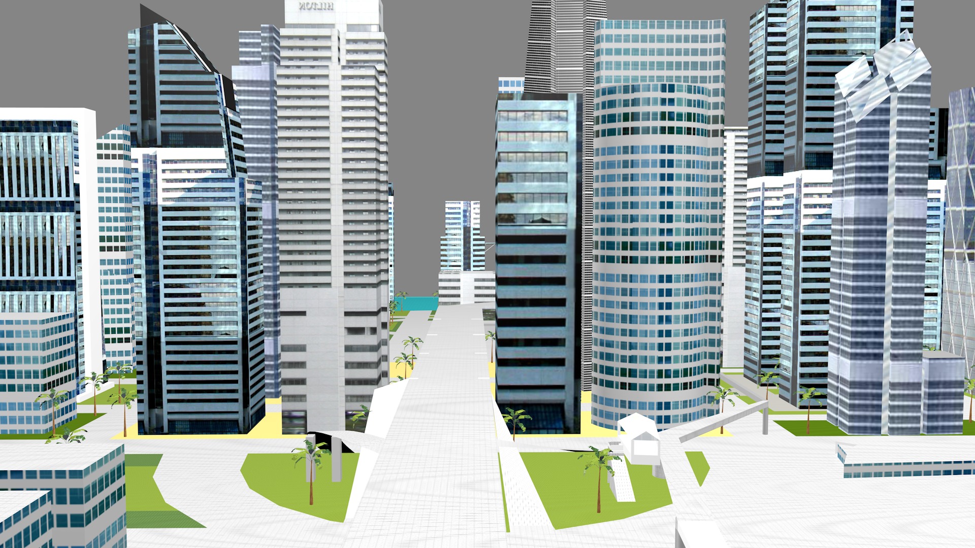 Modern urban high-rise buildings building ancillary buildings 3D model_1