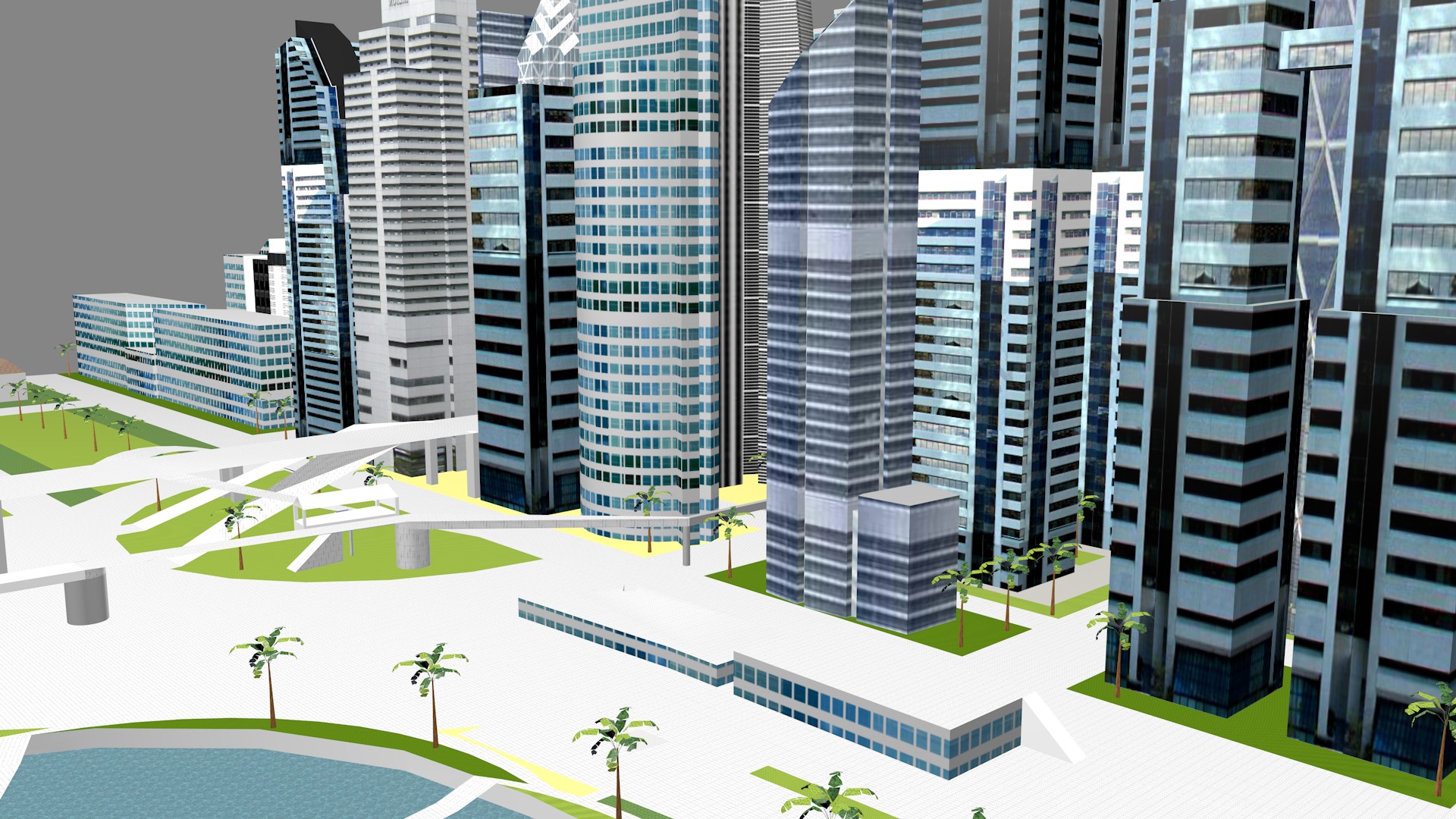 Modern urban high-rise buildings building ancillary buildings 3D model_17