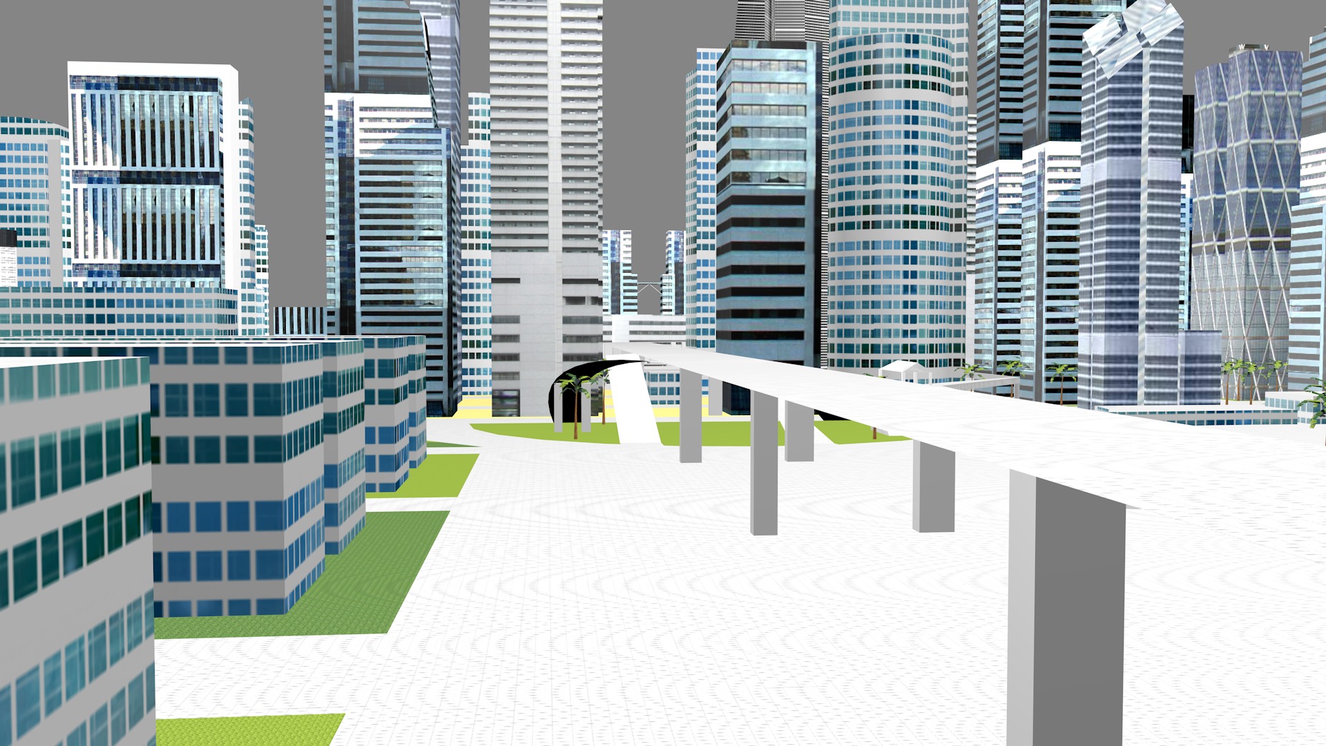 Modern urban high-rise buildings building ancillary buildings 3D model_15