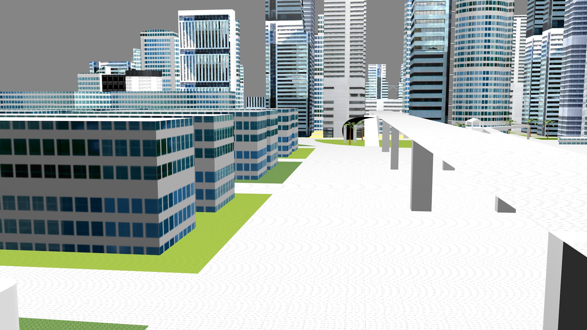 Modern urban high-rise buildings building ancillary buildings 3D model_14