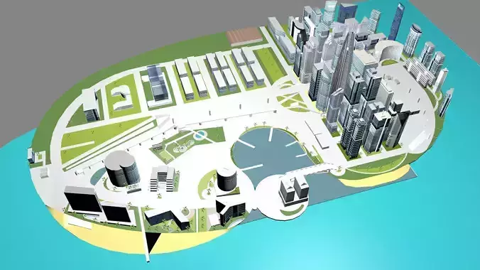 Modern urban high-rise buildings building ancillary buildings