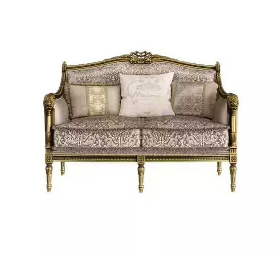 Silver imperial loveseat by Modenese