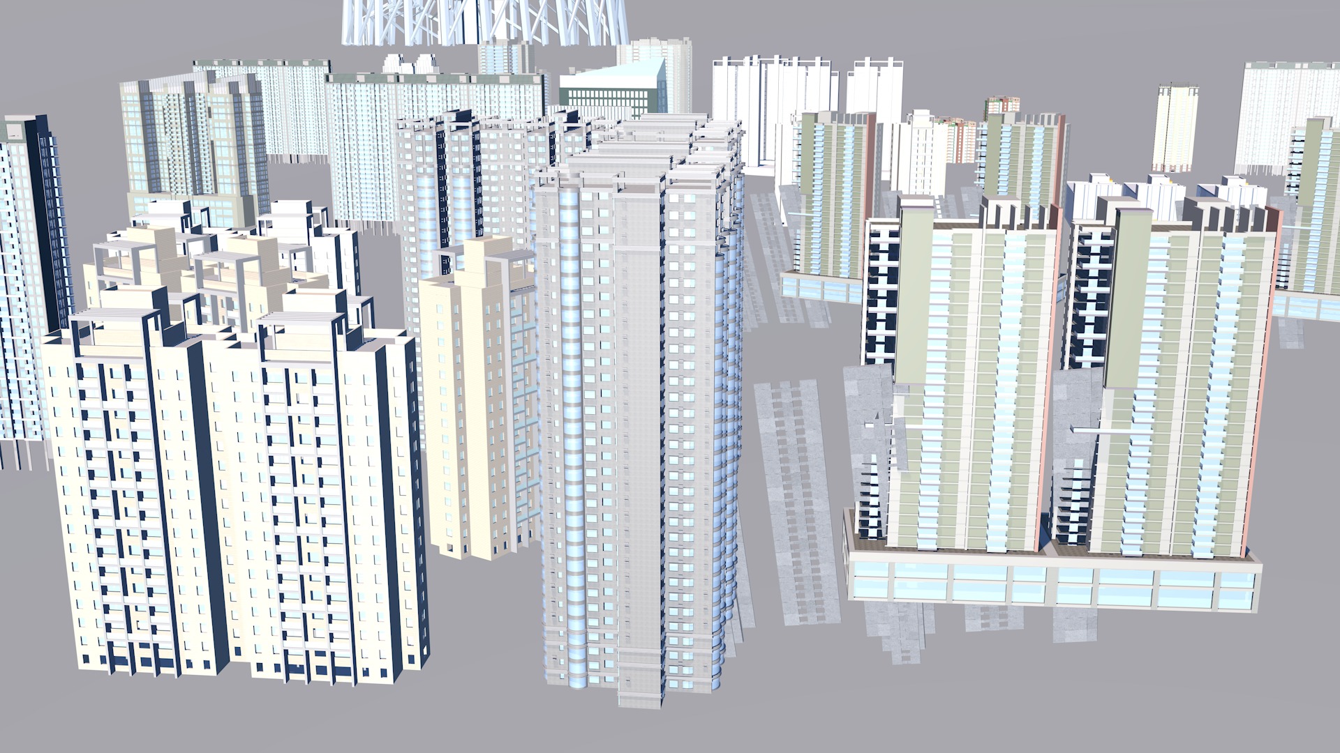 Modern office building Guangzhou Tower small Manwaist office 3D model_38