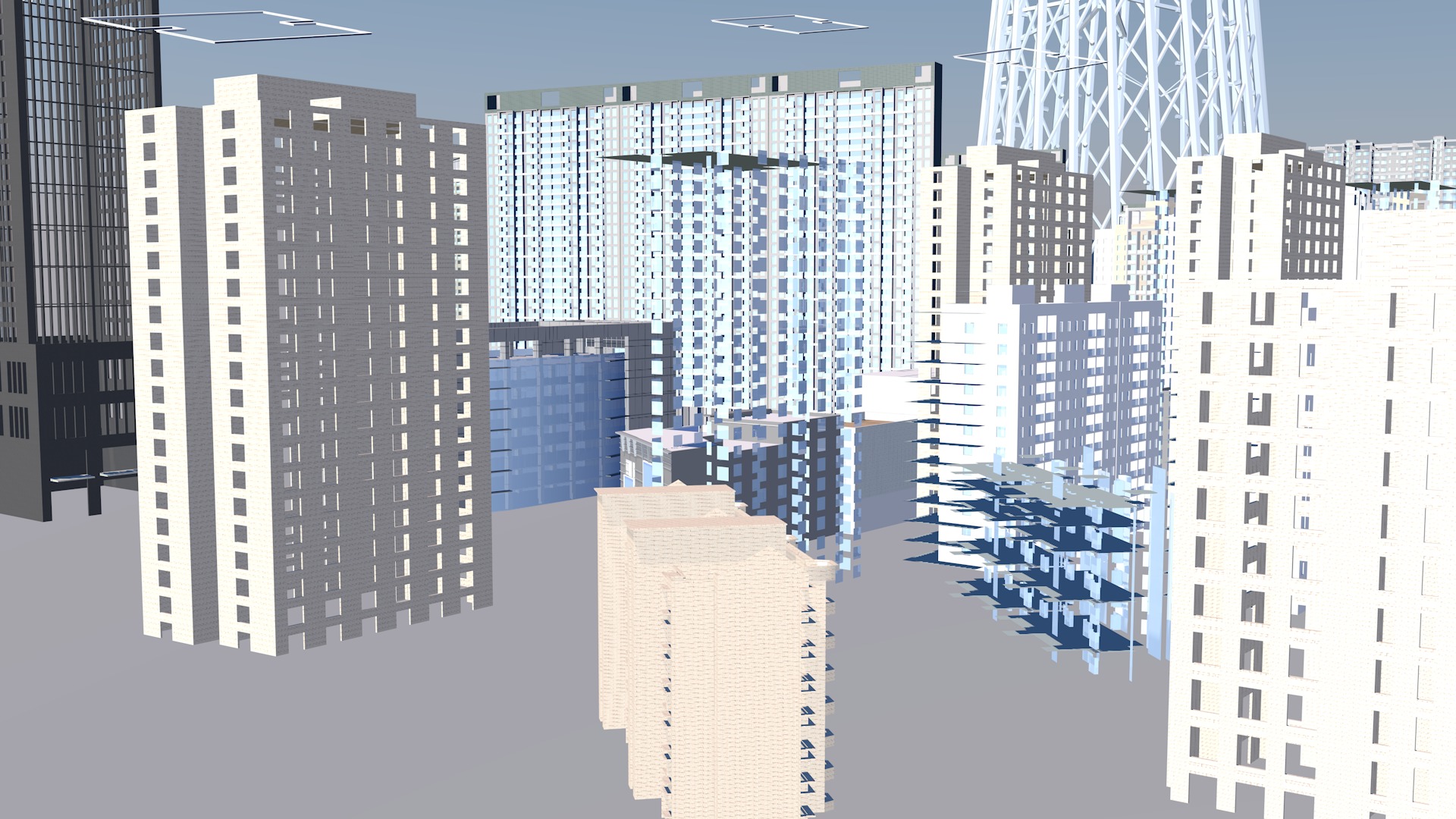 Modern office building Guangzhou Tower small Manwaist office 3D model_17