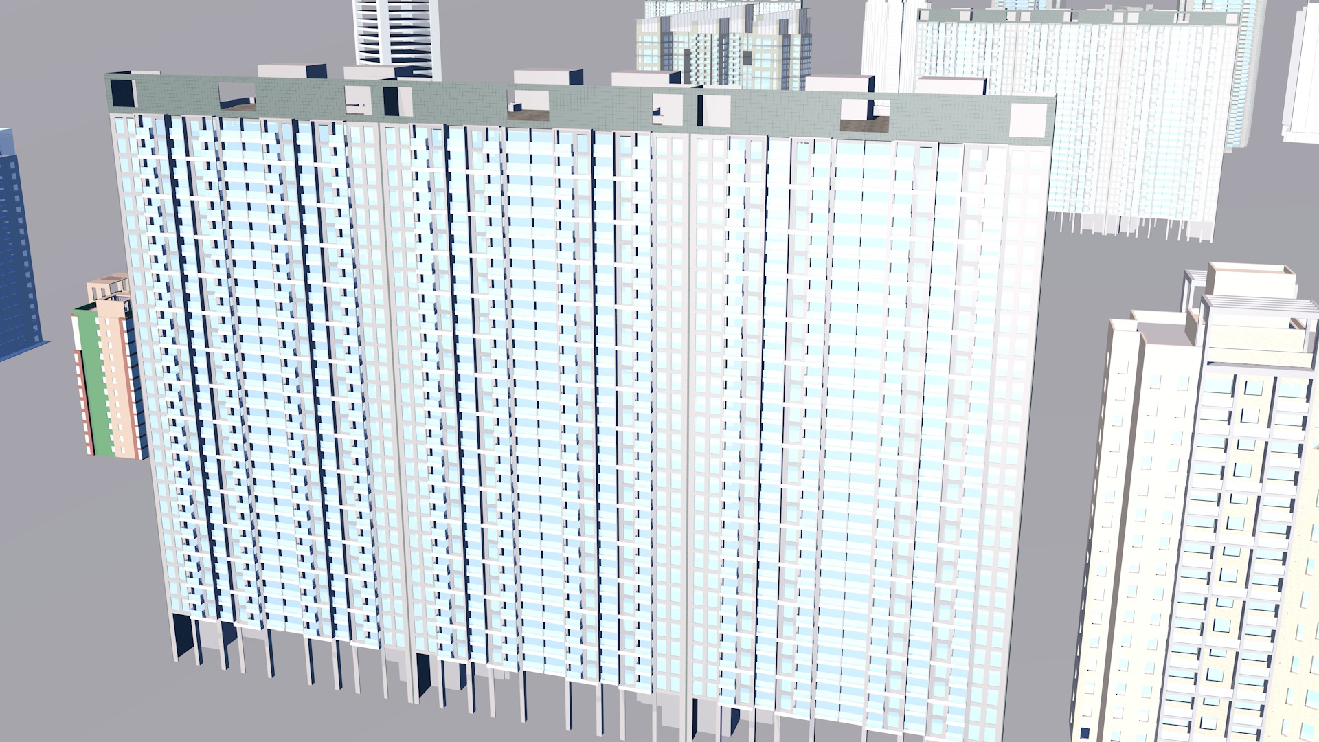 Modern office building Guangzhou Tower small Manwaist office 3D model_1