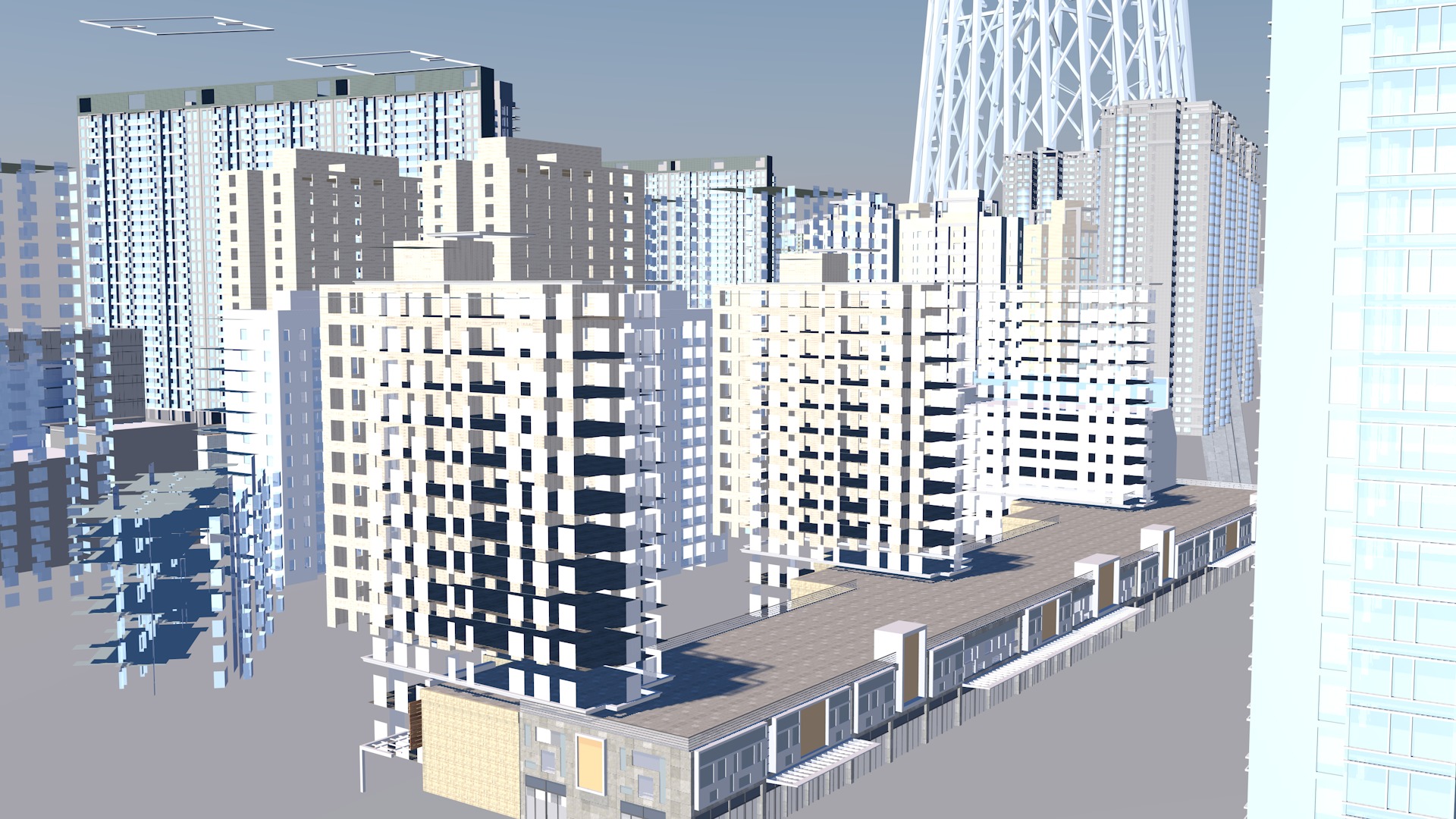 Modern office building Guangzhou Tower small Manwaist office 3D model_14