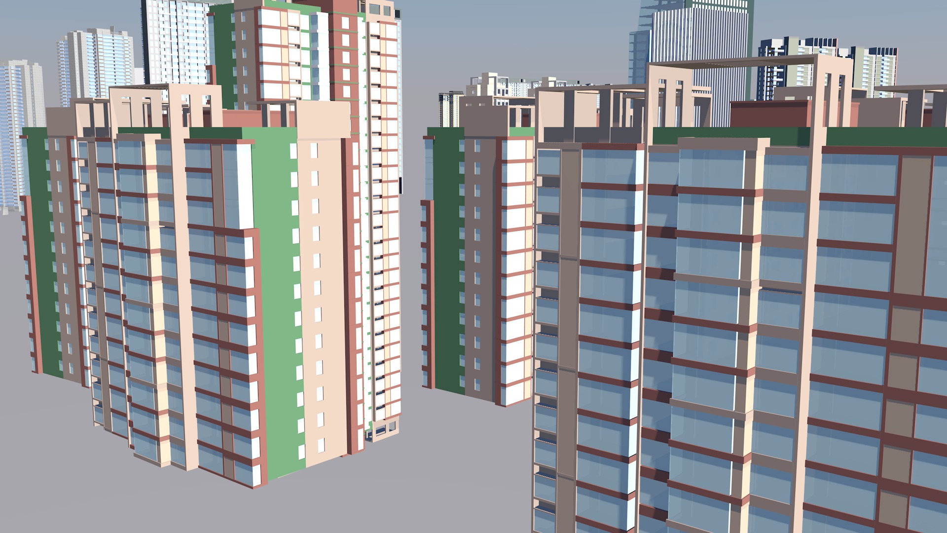 Modern office building Guangzhou Tower small Manwaist office 3D model_29