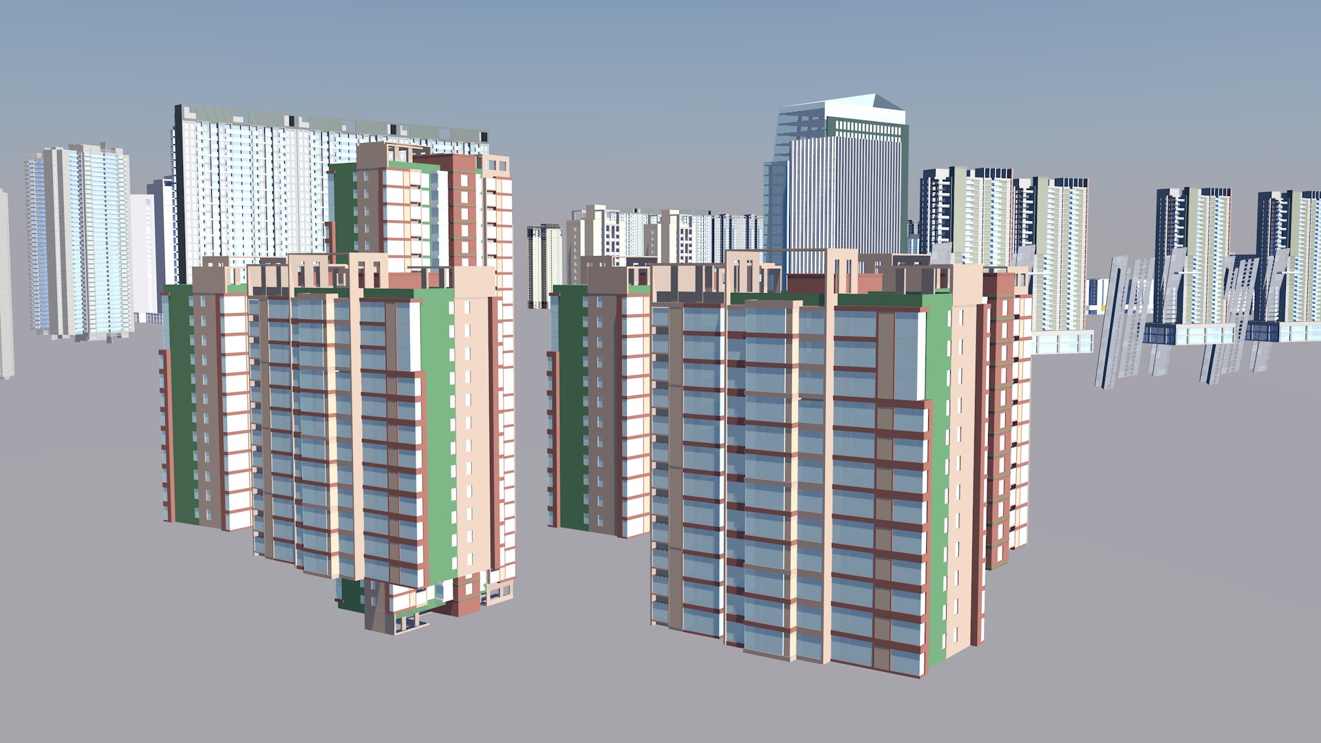 Modern office building Guangzhou Tower small Manwaist office 3D model_28