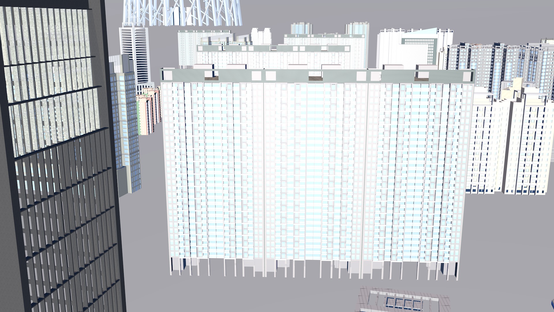 Modern office building Guangzhou Tower small Manwaist office 3D model_36