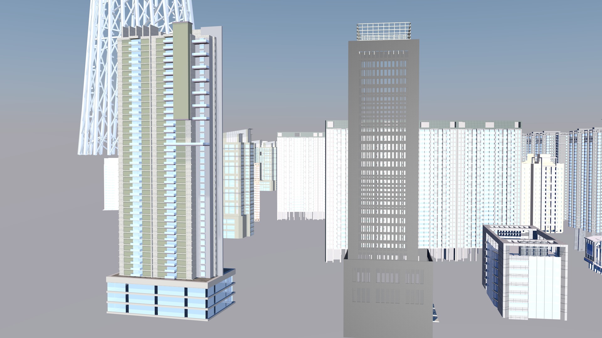 Modern office building Guangzhou Tower small Manwaist office 3D model_24