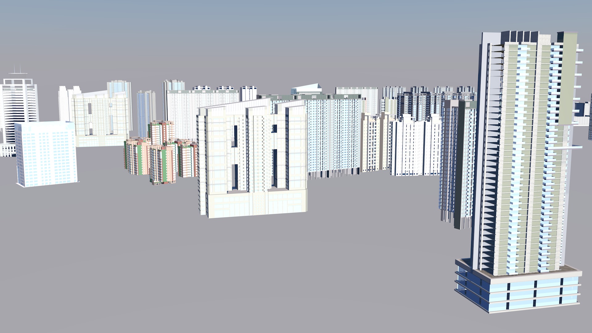 Modern office building Guangzhou Tower small Manwaist office 3D model_25