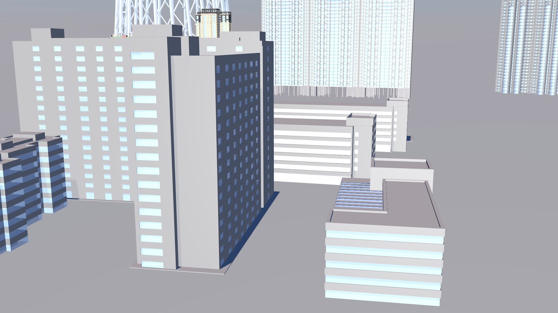 Modern office building Guangzhou Tower small Manwaist office 3D model_5