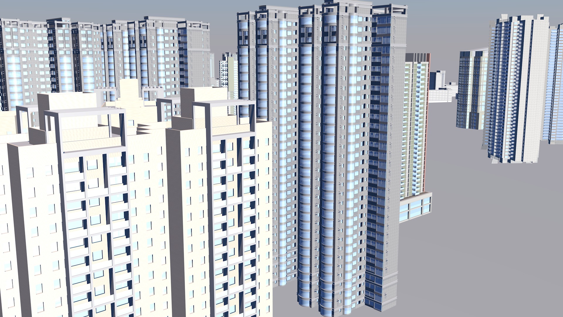 Modern office building Guangzhou Tower small Manwaist office 3D model_2