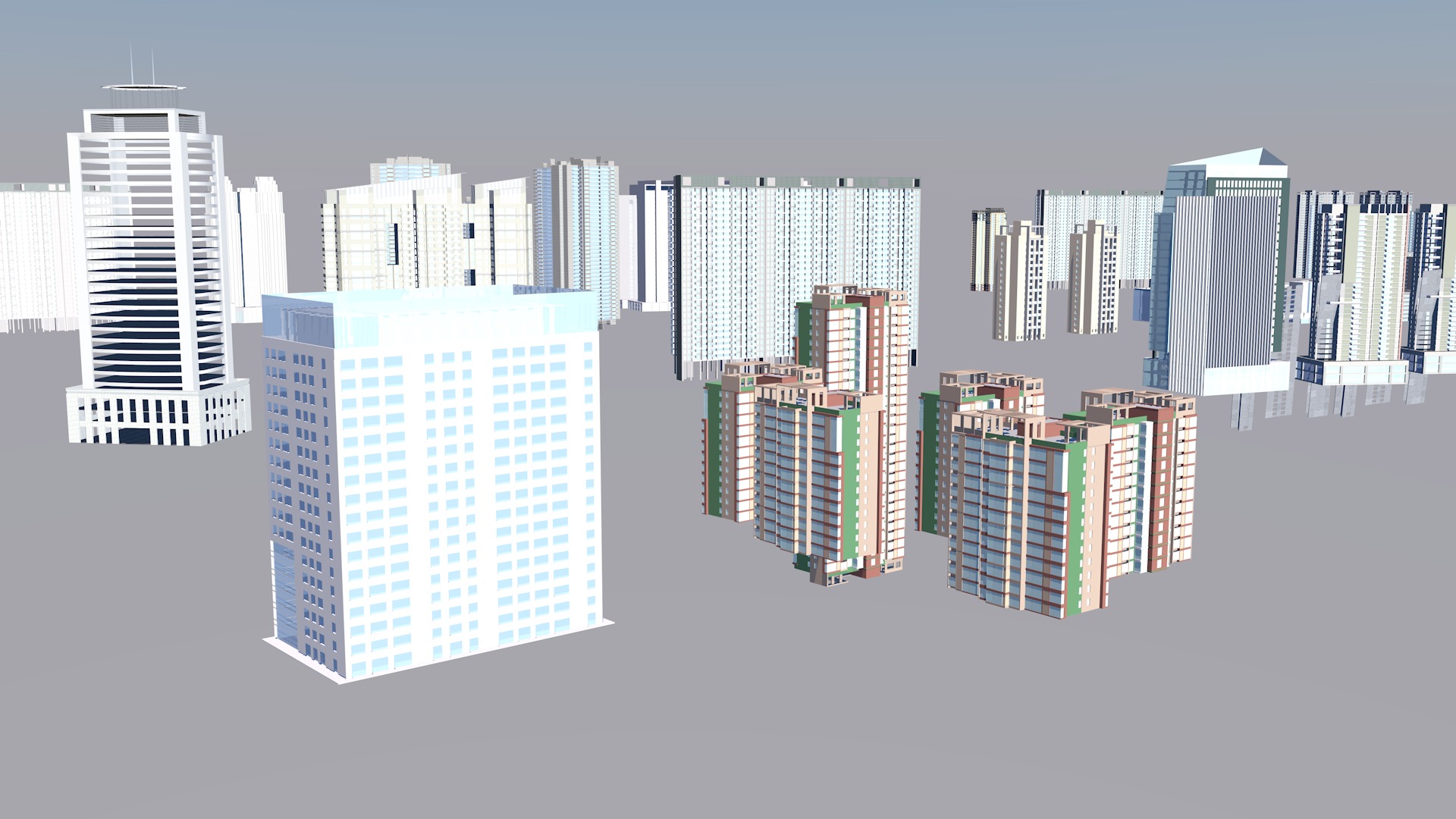 Modern office building Guangzhou Tower small Manwaist office 3D model_27