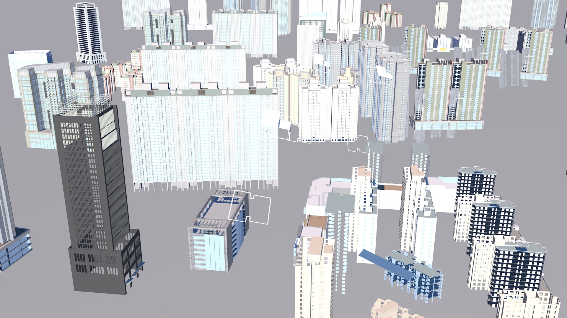 Modern office building Guangzhou Tower small Manwaist office 3D model_11