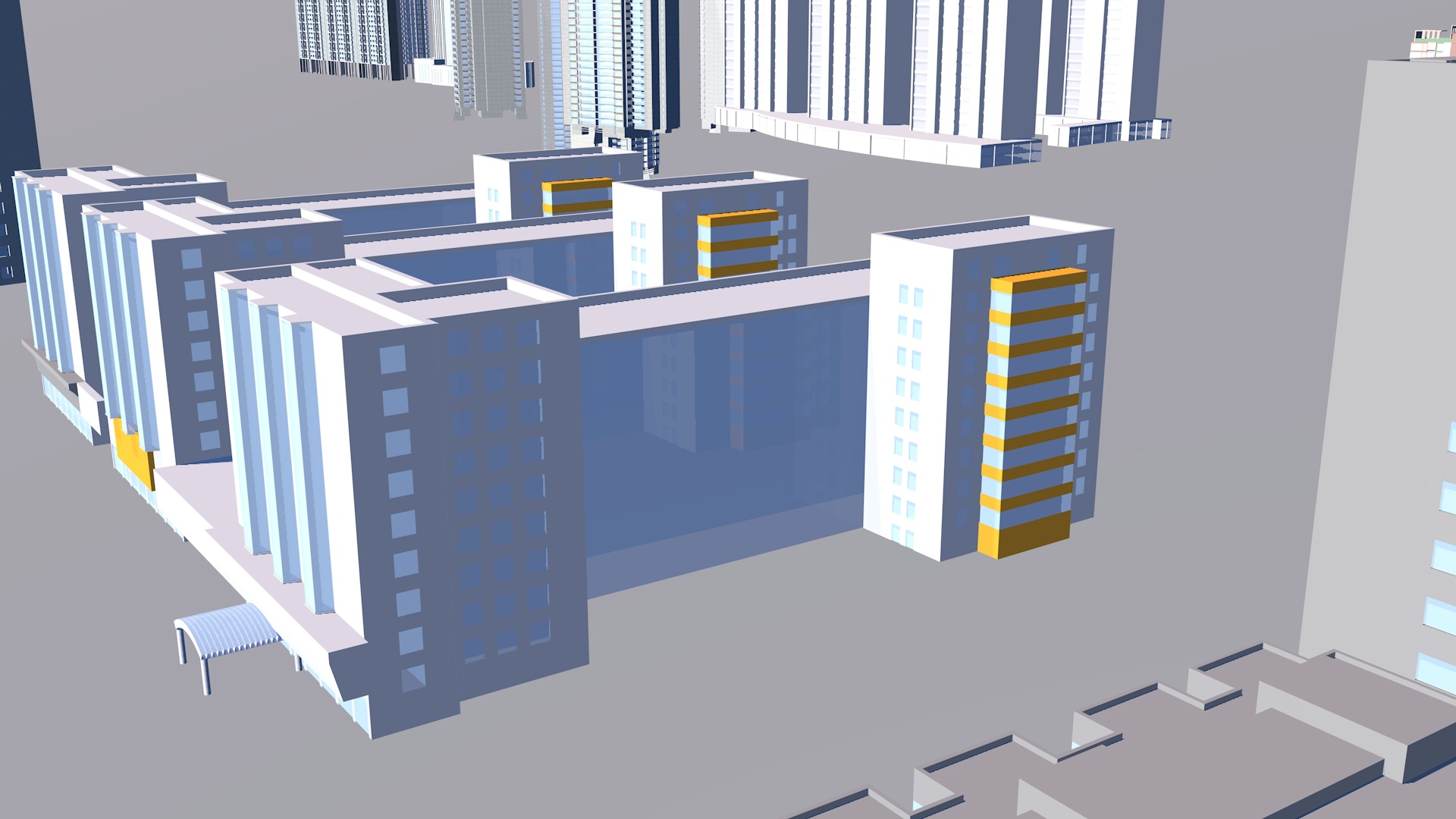 Modern office building Guangzhou Tower small Manwaist office 3D model_6