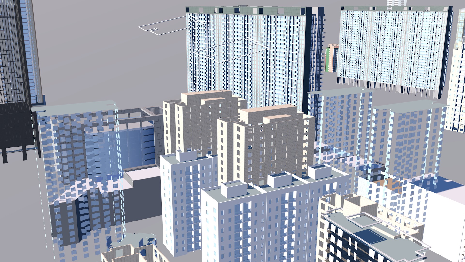 Modern office building Guangzhou Tower small Manwaist office 3D model_32